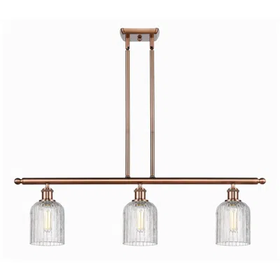 Innovations Lighting Ballston Bridal Veil 36"w 3-light Copper Stem Island Light W/ Clear Sh