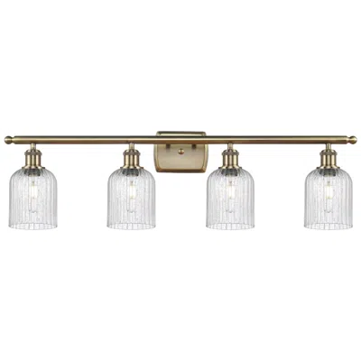 Innovations Lighting Ballston Bridal Veil 4 Light 35" Bath Vanity Antique Brass Seedy Shade
