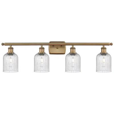 Innovations Lighting Ballston Bridal Veil 4 Light 35" Bath Vanity Brushed Brass Seedy Shade