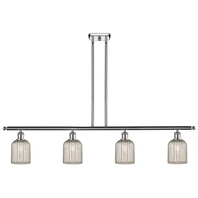 Innovations Lighting Ballston Bridal Veil 4 Light 48" Stem Hung Island Light Chrome & Mercury