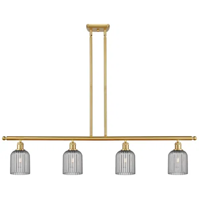 Innovations Lighting Ballston Bridal Veil 4 Light 48" Stem Hung Island Light Gold & Smoke Shade