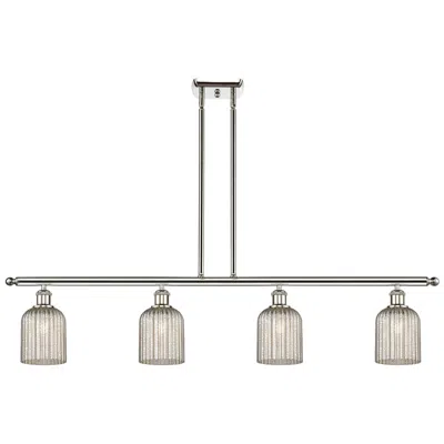 Innovations Lighting Ballston Bridal Veil 4 Light 48" Stem Hung Island Light Nickel & Mercury