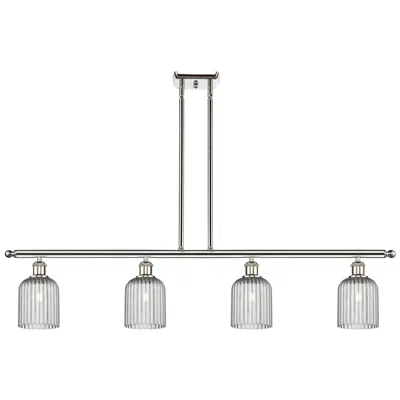 Innovations Lighting Ballston Bridal Veil 4 Light 48" Stem Hung Island Light Nickel & Smoke