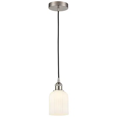 Innovations Lighting Ballston Bridal Veil 5" Cord Hung Mini Pendant Antique Brass Gloss White