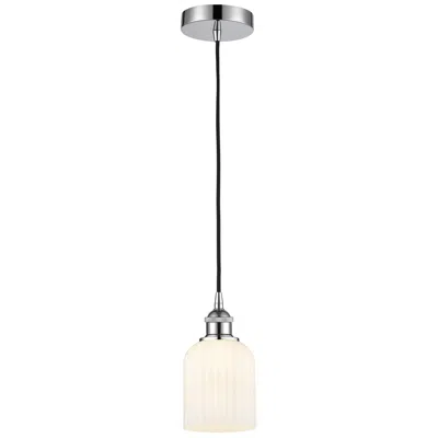 Innovations Lighting Ballston Bridal Veil 5" Cord Hung Mini Pendant Matte Black Light Smoke