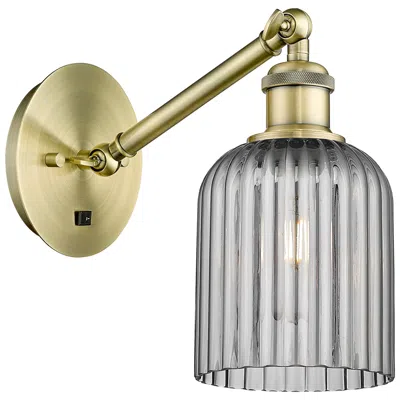 Innovations Lighting Ballston Bridal Veil 5" Sconce Arm Adjusts Up & Down Antique Brass Smoke In Gold