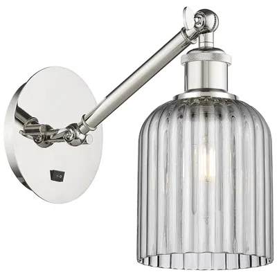 Innovations Lighting Ballston Bridal Veil 5" Sconce Arm Adjusts Up & Down Polished Nickel Smoke In Silver
