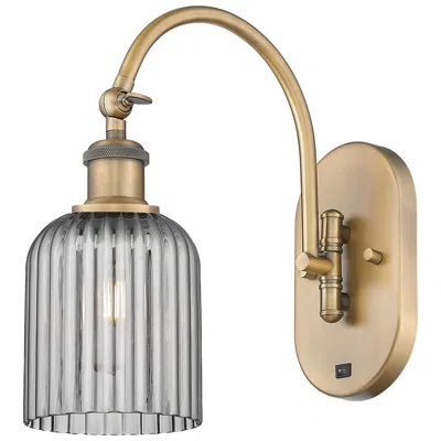Innovations Lighting Ballston Bridal Veil 5" Sconce Arm Swivels Side To Side Brass Smoke Shade