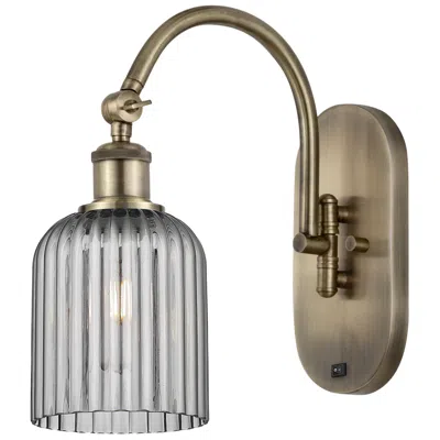 Innovations Lighting Ballston Bridal Veil 5" Sconce Arm Swivels To Side Antique Brass Smoke