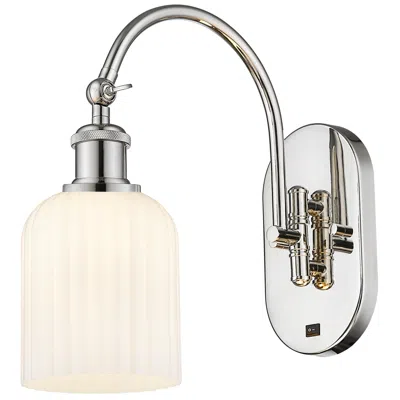 Innovations Lighting Ballston Bridal Veil 5" Sconce Arm Swivels To Side Polished Nickel White