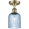 Innovations Lighting Ballston Bridal Veil 5" Semi-flush Mount Antique Brass Princess Blue S In Blue