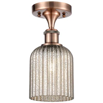 Innovations Lighting Ballston Bridal Veil 5" Semi-flush Mount Antique Copper Mercury Shade
