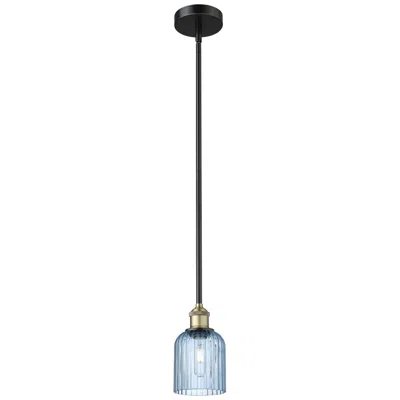 Innovations Lighting Ballston Bridal Veil 5" Stem Hung Mini Pendant Black Brass Light Smoke