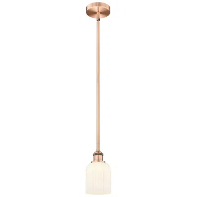 Innovations Lighting Ballston Bridal Veil 5" Stem Hung Mini Pendant Brushed Brass Princess Blue