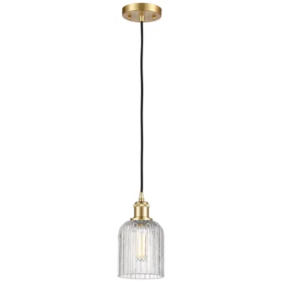 Innovations Lighting Ballston Bridal Veil 5" Wide Satin Gold Corded Mini Pendant W/ Clear S