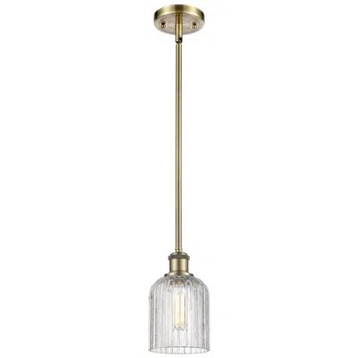 Innovations Lighting Ballston Bridal Veil 5"w Antique Brass Stemmed Mini Pendant W/ Clear S