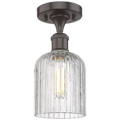 Innovations Lighting Ballston Bridal Veil 5"w Oil Rubbed Bronze Semi-flush Mount W/ Clear S