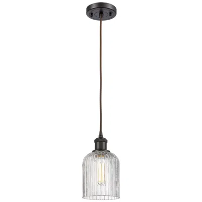 Innovations Lighting Ballston Bridal Veil 5"w Oiled Bronze Corded Mini Pendant W/ Clear Sha