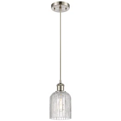 Innovations Lighting Ballston Bridal Veil 5"w Satin Nickel Corded Mini Pendant W/ Clear Sha