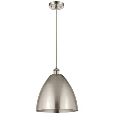Innovations Lighting Ballston Bristol 12"w Brushed Nickel Cord Mini Pendant W/ Nickel Shade
