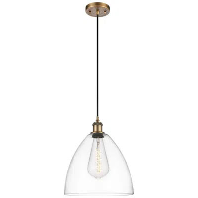 Innovations Lighting Ballston Bristol Glass 12" Led Mini Pendant - Brushed Brass - Clear Sh
