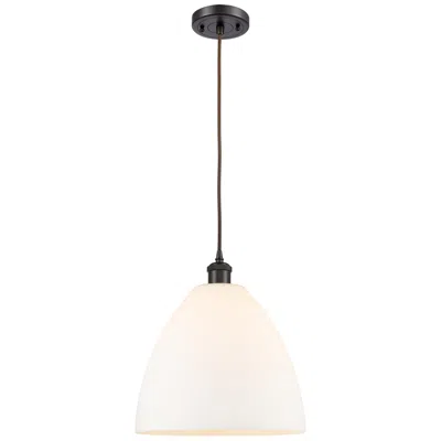 Innovations Lighting Ballston Bristol Glass 12" Led Mini Pendant - Oil Rubbed Bronze - Whit