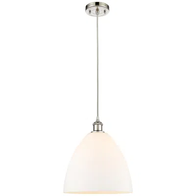Innovations Lighting Ballston Bristol Glass 12" Led Mini Pendant - Polished Nickel - Matte