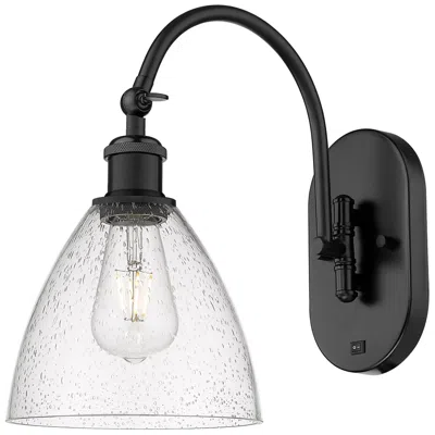 Innovations Lighting Ballston Bristol Glass 8" Incandescent Sconce - Black Finish - Seedy S