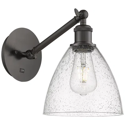 Innovations Lighting Ballston Bristol Glass 8" Incandescent Sconce - Bronze Finish - Seedy In Multi