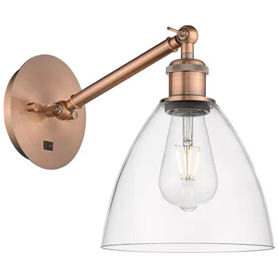 Innovations Lighting Ballston Bristol Glass 8" Incandescent Sconce - Copper Finish - Clear