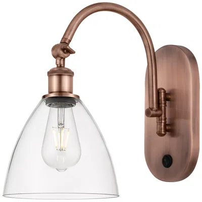 Innovations Lighting Ballston Bristol Glass 8" Incandescent Sconce - Copper Finish - Clear In Brown