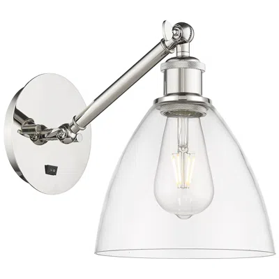 Innovations Lighting Ballston Bristol Glass 8" Incandescent Sconce - Nickel Finish - Clear