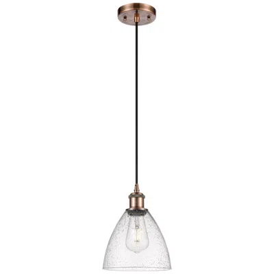 Innovations Lighting Ballston Bristol Glass 8" Led Mini Pendant - Antique Copper - Seedy Sh