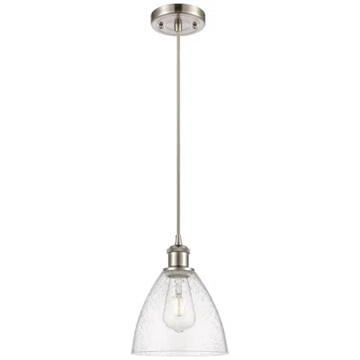 Innovations Lighting Ballston Bristol Glass 8" Led Mini Pendant - Brushed Satin Nickel - Se