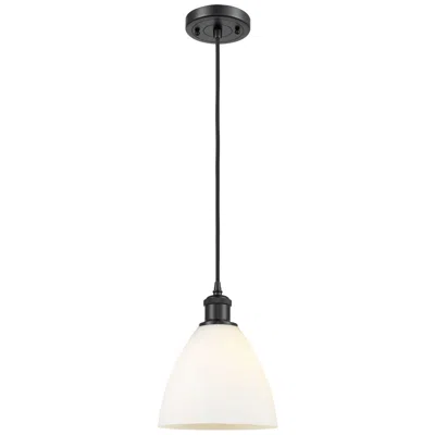 Innovations Lighting Ballston Bristol Glass 8" Led Mini Pendant - Matte Black - Matte White