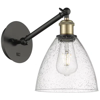 Innovations Lighting Ballston Bristol Glass 8" Led Sconce - Black Brass Finish - Seedy Shad
