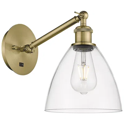 Innovations Lighting Ballston Bristol Glass 8" Led Sconce - Brass Finish - Clear Shade