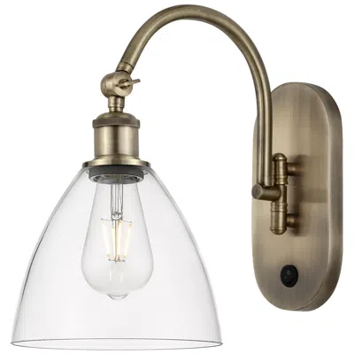 Innovations Lighting Ballston Bristol Glass 8" Led Sconce - Brass Finish - Clear Shade