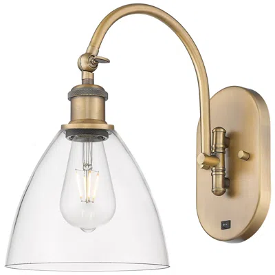 Innovations Lighting Ballston Bristol Glass 8" Led Sconce - Brass Finish - Clear Shade