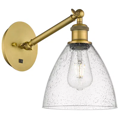 Innovations Lighting Ballston Bristol Glass 8" Led Sconce - Brass Finish - Seedy Shade