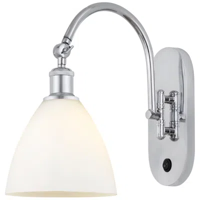 Innovations Lighting Ballston Bristol Glass 8" Led Sconce - Chrome Finish - Matte White Sha