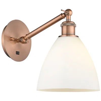 Innovations Lighting Ballston Bristol Glass 8" Led Sconce - Copper Finish - Matte White Sha