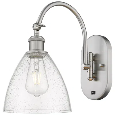 Innovations Lighting Ballston Bristol Glass 8" Led Sconce - Nickel Finish - Seedy Shade
