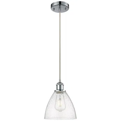 Innovations Lighting Ballston Bristol Glass 8" Mini Pendant - Polished Chrome - Seedy Shade