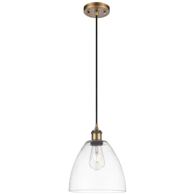 Innovations Lighting Ballston Bristol Glass 9" Led Mini Pendant - Brushed Brass - Clear Sha