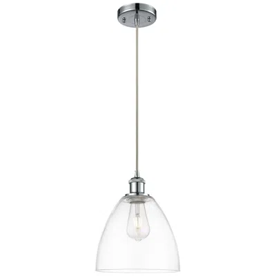 Innovations Lighting Ballston Bristol Glass 9" Mini Pendant - Polished Chrome - Clear Shade