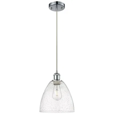 Innovations Lighting Ballston Bristol Glass 9" Mini Pendant - Polished Chrome - Seedy Shade