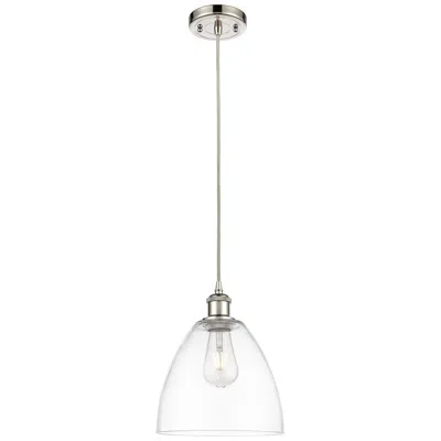 Innovations Lighting Ballston Bristol Glass 9" Mini Pendant - Polished Nickel - Clear Shade