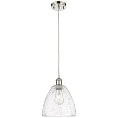 Innovations Lighting Ballston Bristol Glass 9" Mini Pendant - Polished Nickel - Seedy Shade