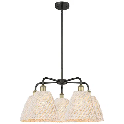 Innovations Lighting Ballston Bristol Natural 28"w 5 Light Black Brass Stem Hung Chandelier